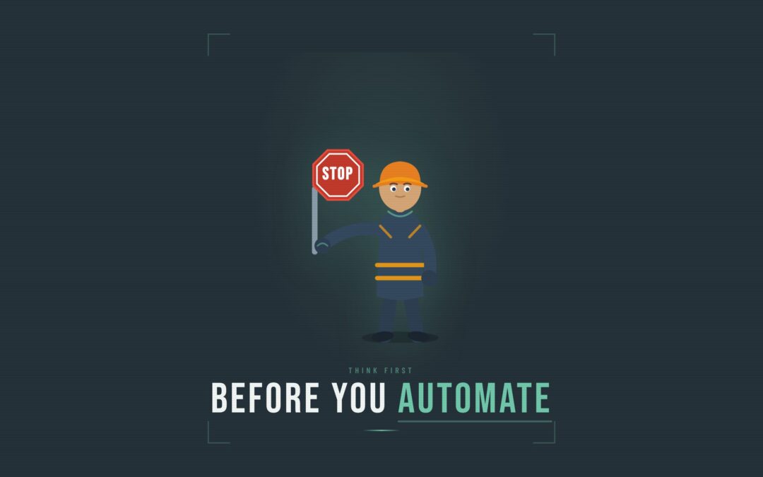 Cartoon character holding stop sign